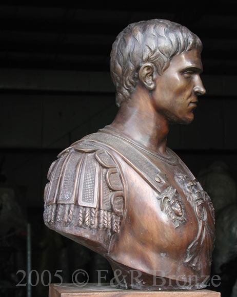 Julius Caesar Bust Bronze Statue